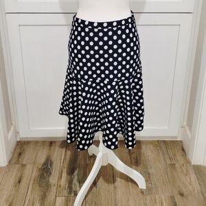 Alex & Olivia Polka Dot Midi Skirt | Parisian Chic A-Line | Cottagecore | Small
